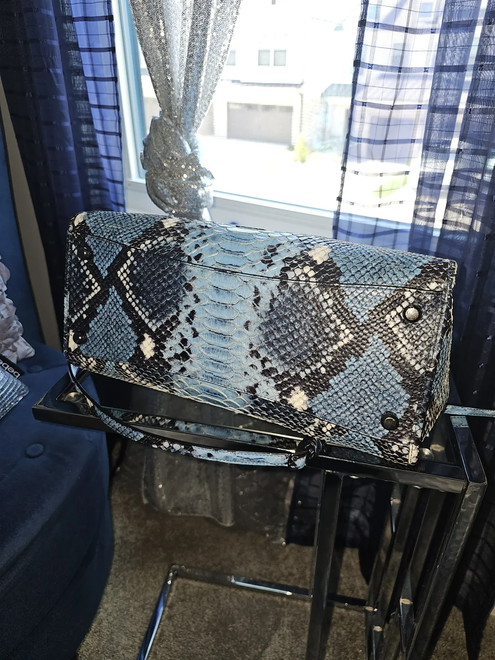 Coach Gramercy Authentic and RARE Blue Python Snakeskin Bag and Wallet